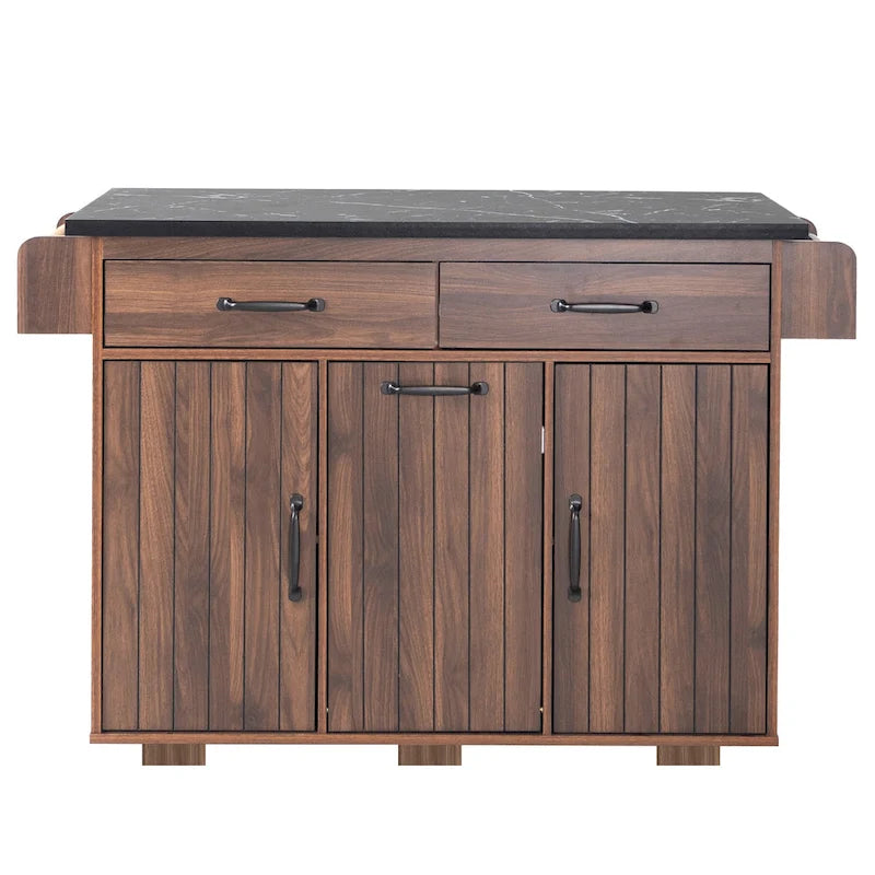 Kitchen Island Cart with Trash Can Storage