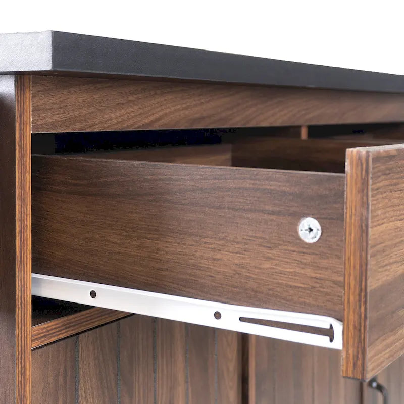 Kitchen Island Cart with Trash Can Storage