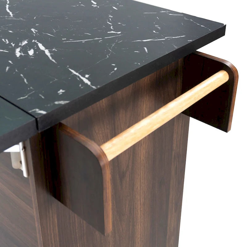 Kitchen Island Cart with Trash Can Storage