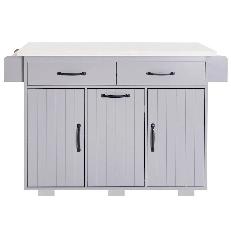 Kitchen Island Cart with Trash Can Storage