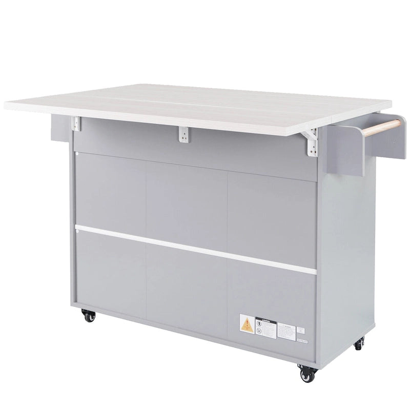 Kitchen Island Cart with Trash Can Storage