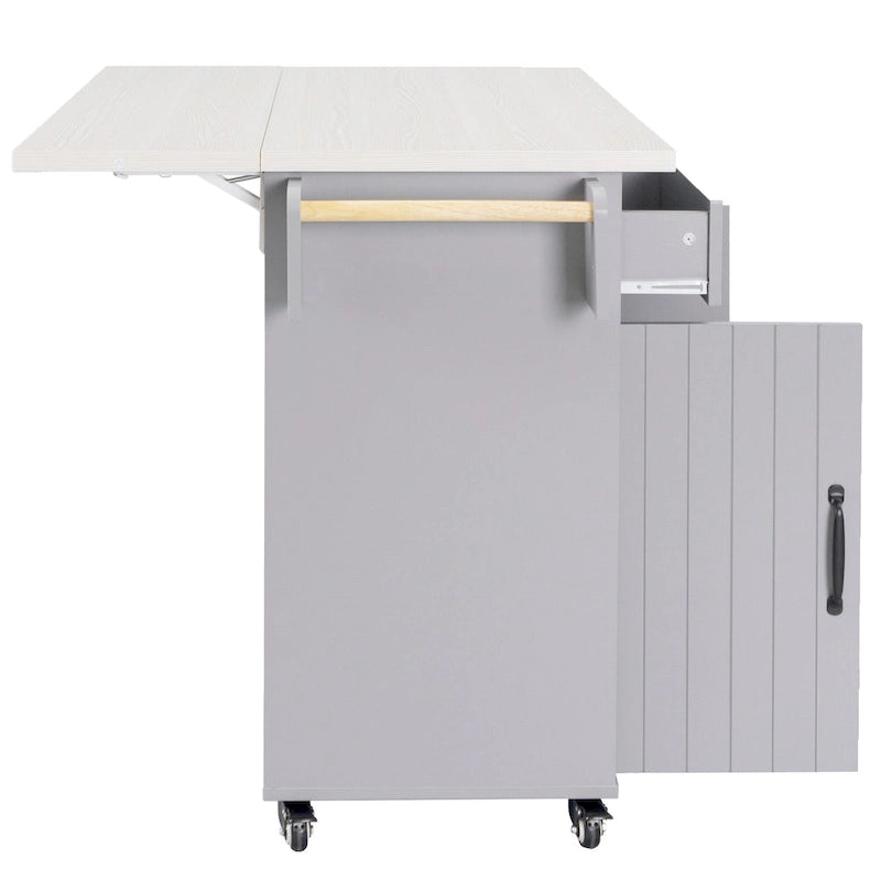 Kitchen Island Cart with Trash Can Storage