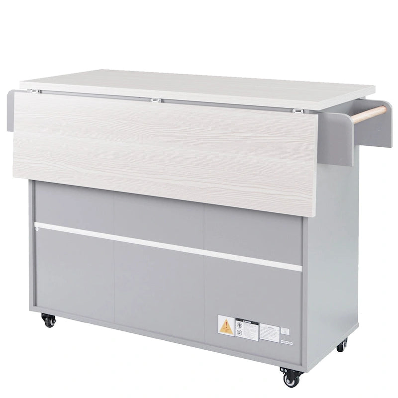 Kitchen Island Cart with Trash Can Storage